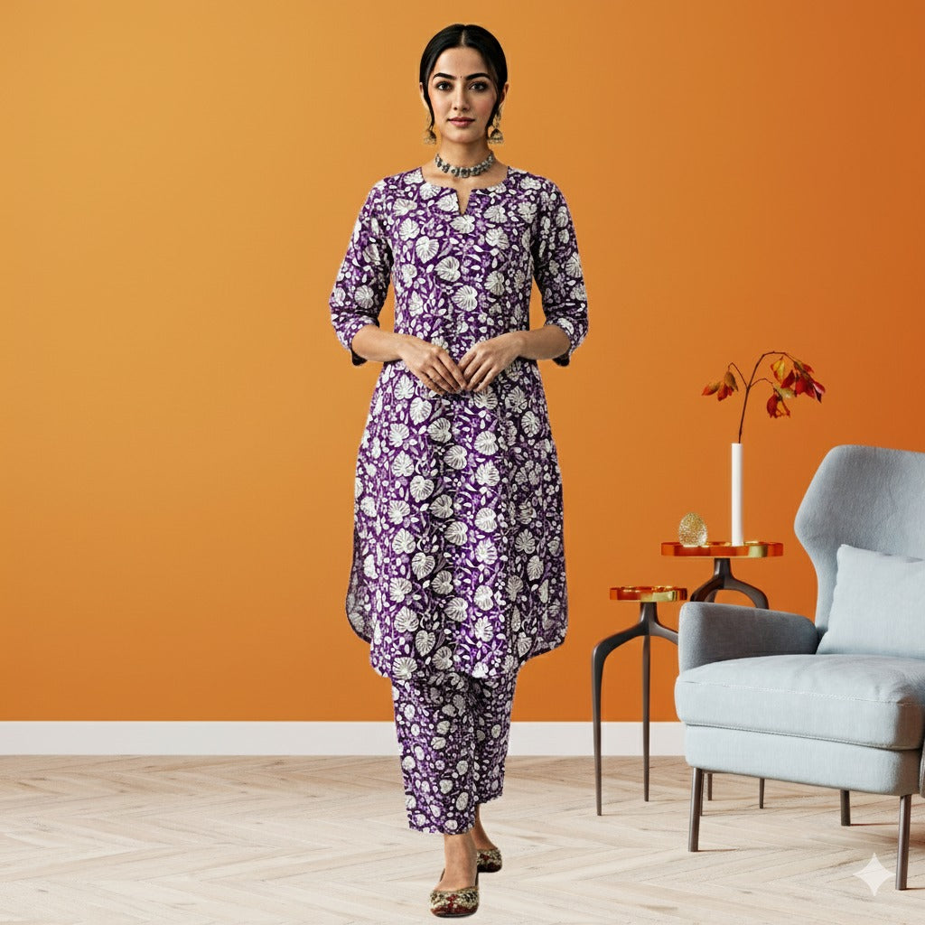 Cotton Twilight Petal Kurta Set